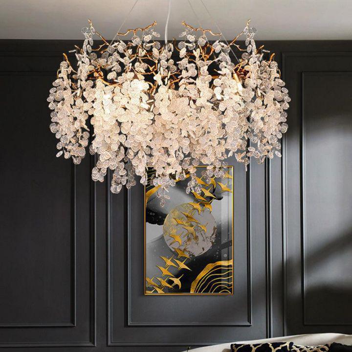 Donna Modern Round Branch Glass Chandelier